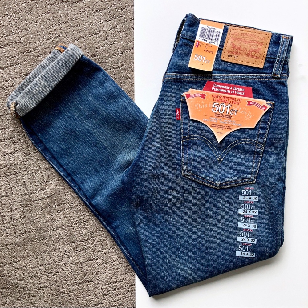 Levi’s 501 Cropped Button-Fly Skinny Denim Jeans
